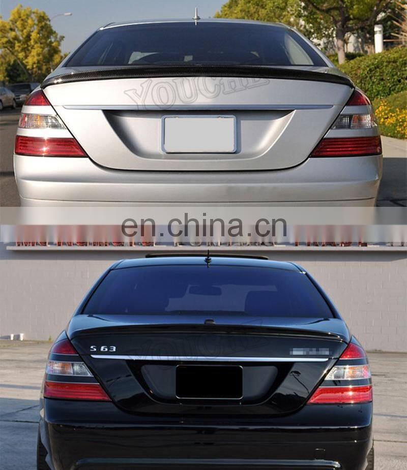 AMG style carbon fiber rear trunk wing spoiler for Mercedes Benz S class W221 2005-2009