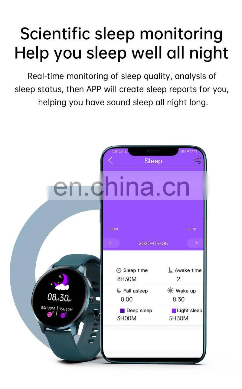 LW29 Women Men Smart Watch Message Reminder Sleep Monitoring Music Player Exercise Heart Rate Smart Watch Round Shape