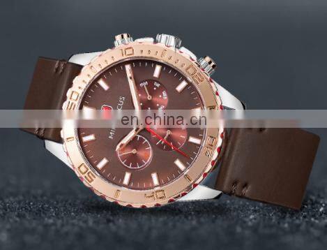 MINI FOCUS MF0007G Quartz watches Calendar Chronograph Analog Men Watch Automatic Movement For Sales