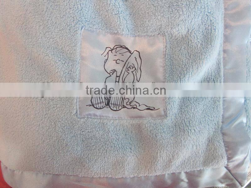 cheap printed plush baby blanket with eyepatch
