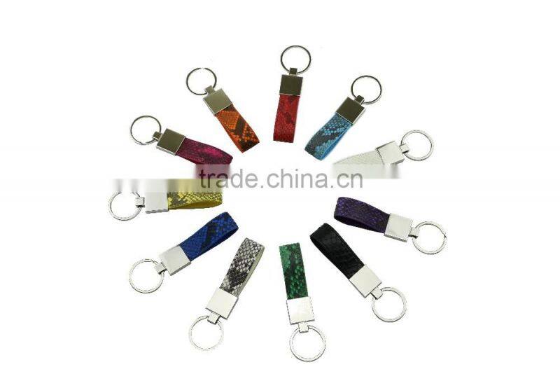 Luxury Wholesale Custom Real Genuine Python Skin Leather Key chain Key Ring