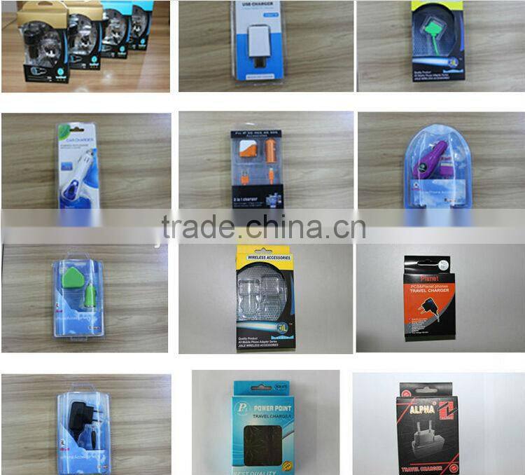 2014 new product USB travel charger with white shell 4 port blue USB connector