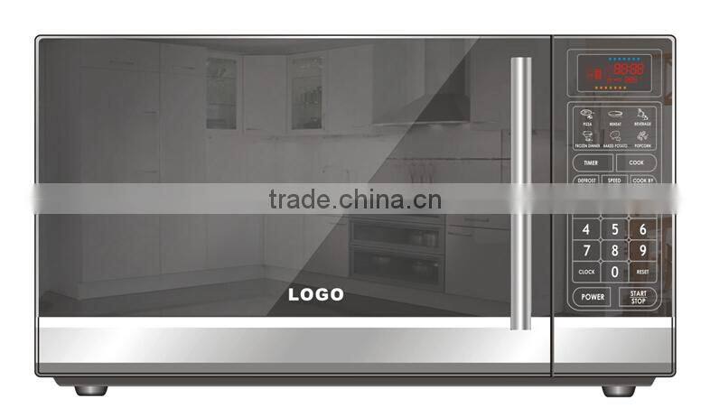 Mirror glass 25L stainless steel tabletop microwave oven