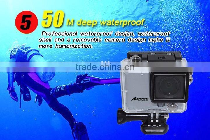 2015 New Design 4k technology 50m waterproof wifi sport camera