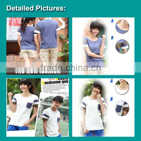 Bulk blank t shirt for lovers/hot sale couples t shirt