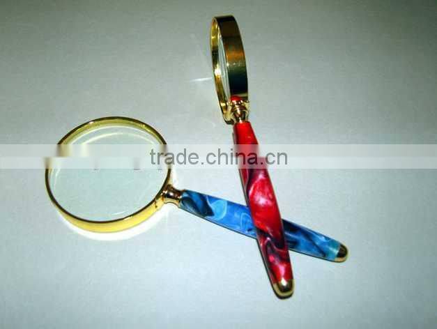 Promotion school stationery Metal rim Mini Magnifying glass wholesale