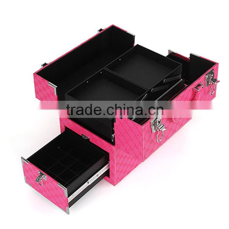 Guangzhou factory wholesale makeup case Nail polish cosmetic case with drawer