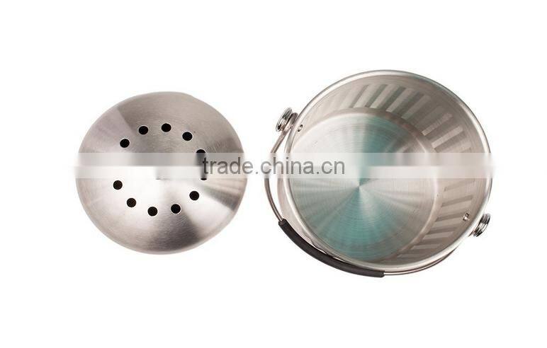 2016 Hot saling 1gallon Kitchen Stainless steel compost bin, compost pail with lid and carbon