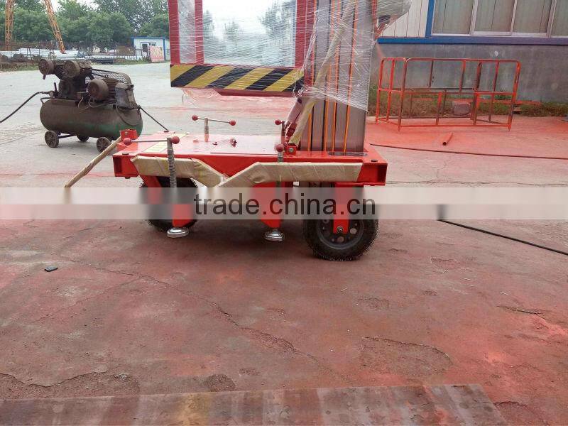 Aluminium single mast mobile electric hydraulic telescopic lift