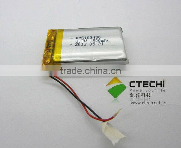lithium polymer 103450 3.7v 1800mah rechargeable battery for portable pc li ion battery cell