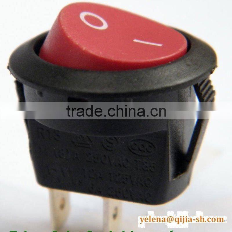 waterproof illuminated round rocker switch