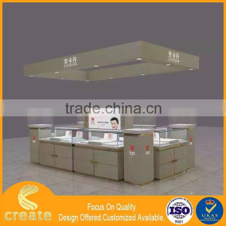 Shopping mall watch retail kiosk glass display showcase 2016