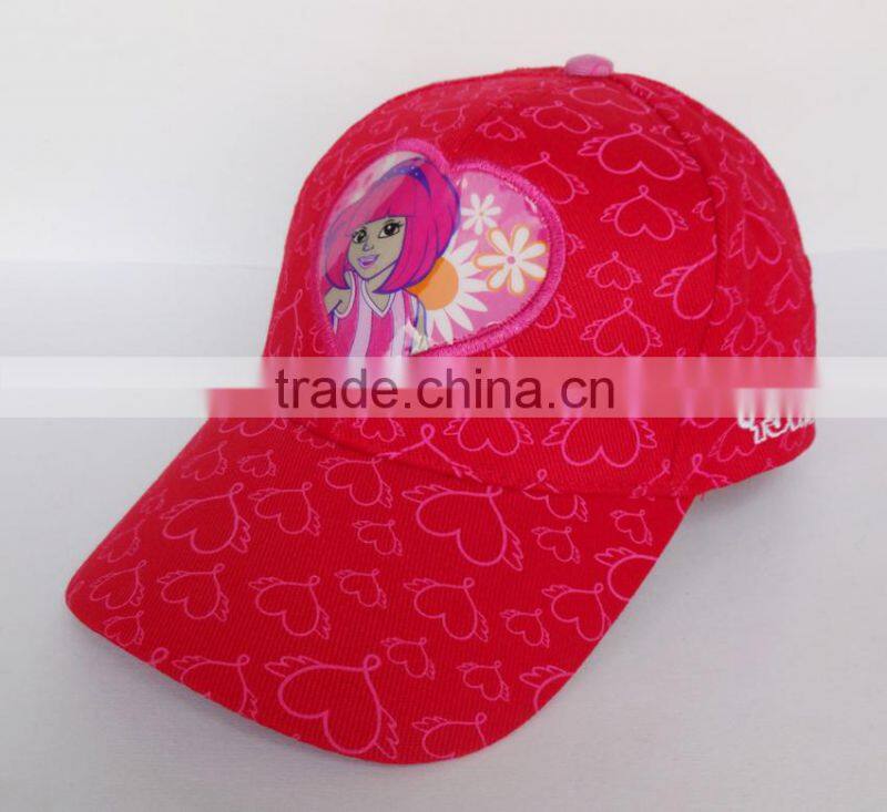 flat short brim 5 panel cap with printing logo