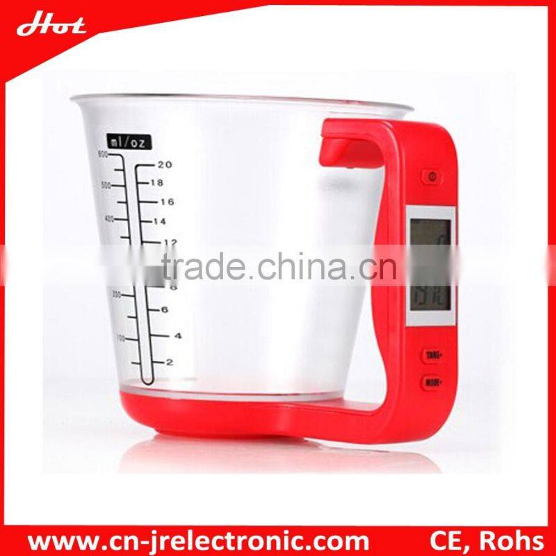 Christmas gifts 2015 1kg/600ml separated design measuring cup digital kitchen scale food scale comply CE ROHS LFGB