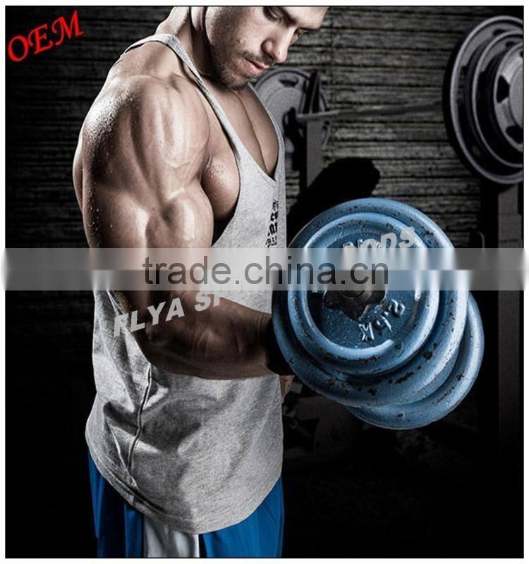 high quality wholesale custom printed stringer gym vests for men