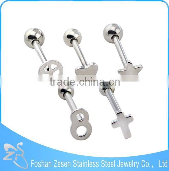Factory wholesale body piercing free sample custom different shaped tongue ring