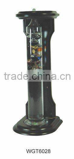 Colorful Galileo thermometer with Wood Frame