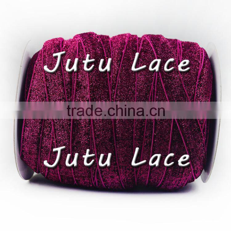 Fashion stretch glitter elastic for knotted headband