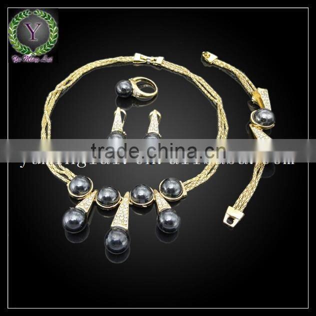 black color african coral beads jewelry set wholesale
