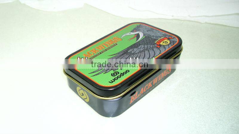 cool candy tin box, rectangule tin box with hinge, mints tin