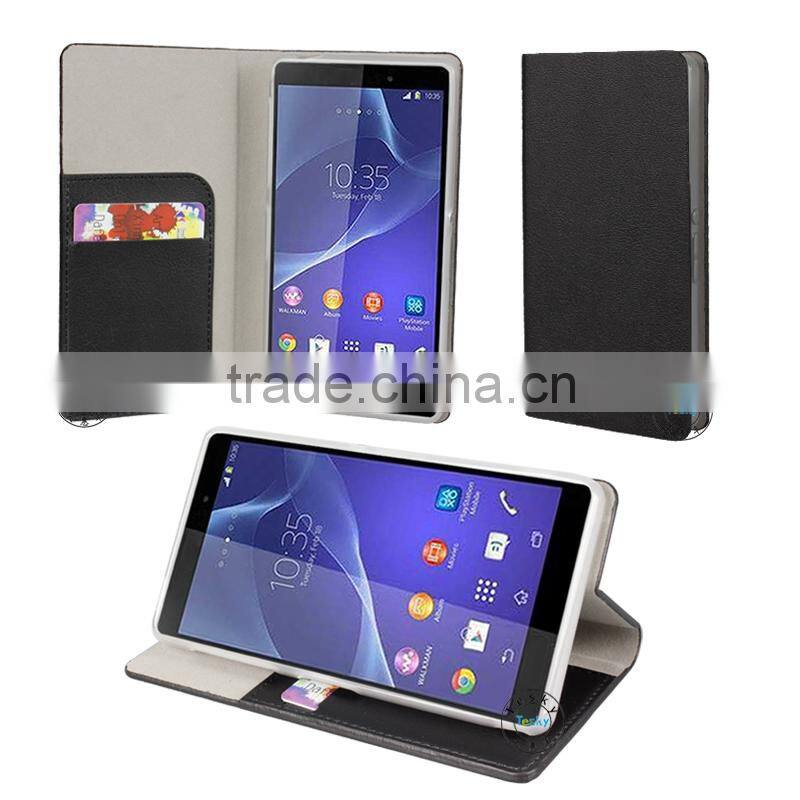 Card Slots PU Leather Case For Sony Xperia Z4 , Customised Available