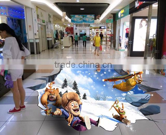 Custom size PP PVC 3d floor advertising
