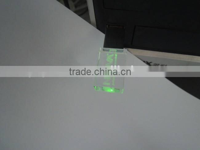 2G 4G 16G promotional gift crystal usb flash drive with led logo