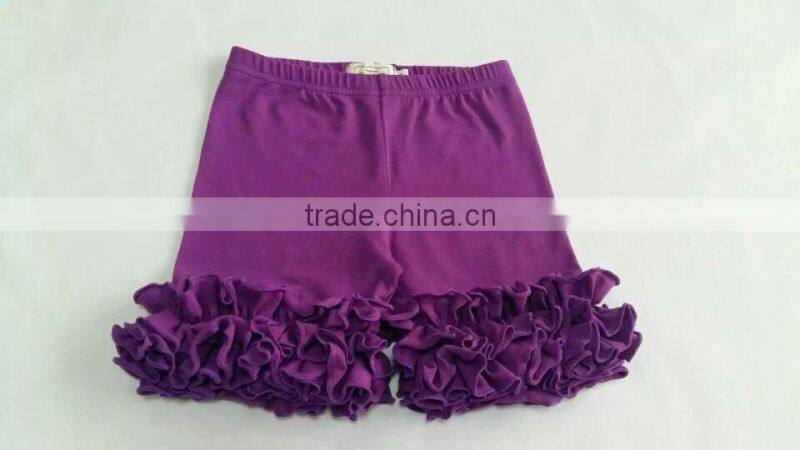 Wholesale baby ruffle shorts soft knit cotton baby icing ruffled shorts
