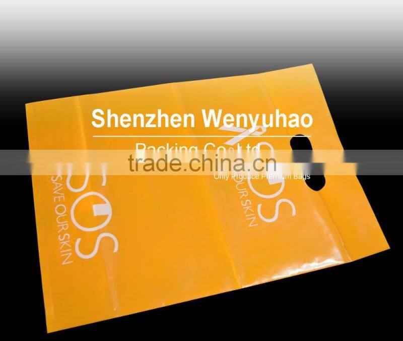 2 side printing colored ldpe plastic die cut bag for shopping