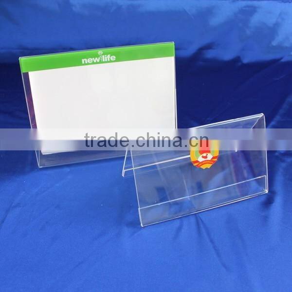 PMMA poster holder for product propaganda, 6x4 inch lucite sign holder display