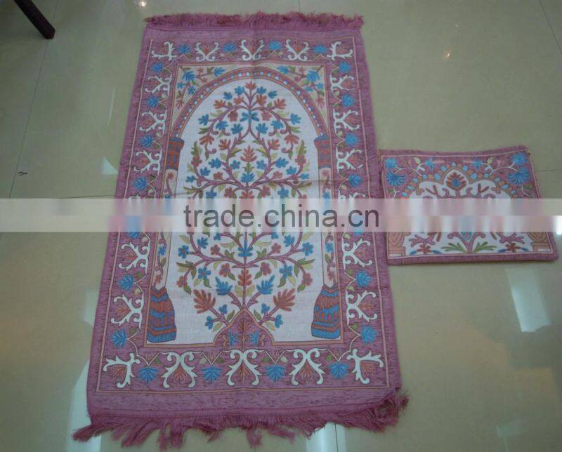 chenille muslim prayer rug with bag Muslim rugs