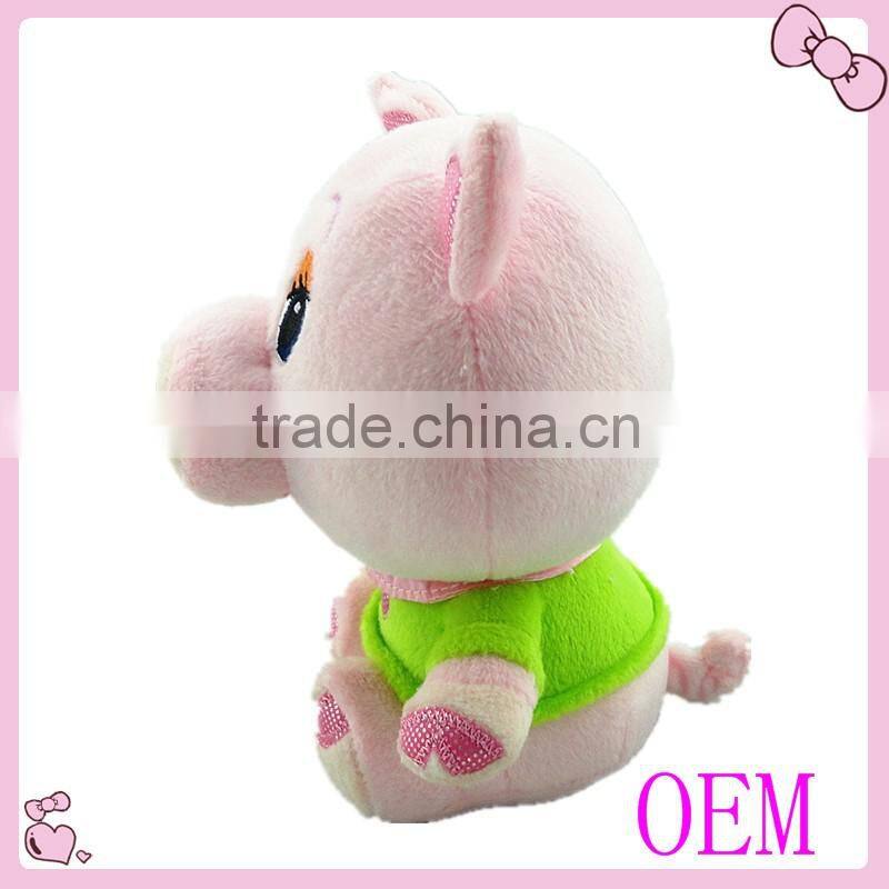 Cartoon piggy plush toy custom design printed logo stuffed pig