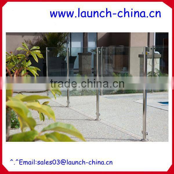 Shenzhen Launch stainless steel square handrail post with glass clamp