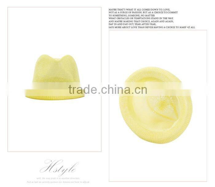 Korean style head accessories paper straw hats women pearl fedora hat