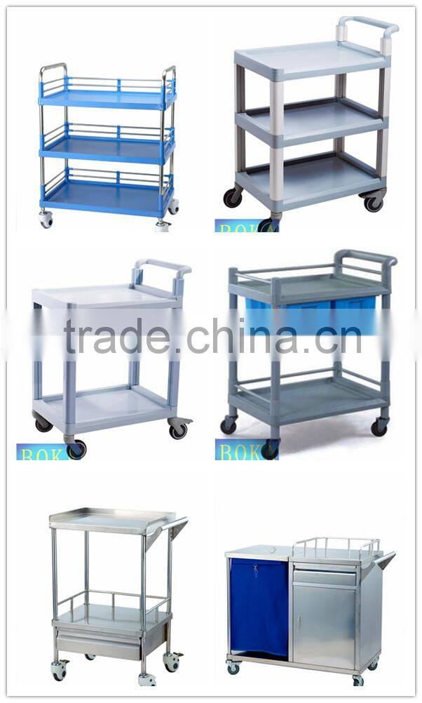 hospital stainless steel laboratory trolley