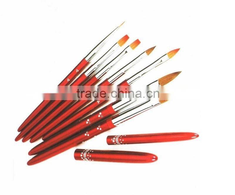 5 Pieces Golden Kolinsky Sable Nail Scrub Brush Beauty Tools