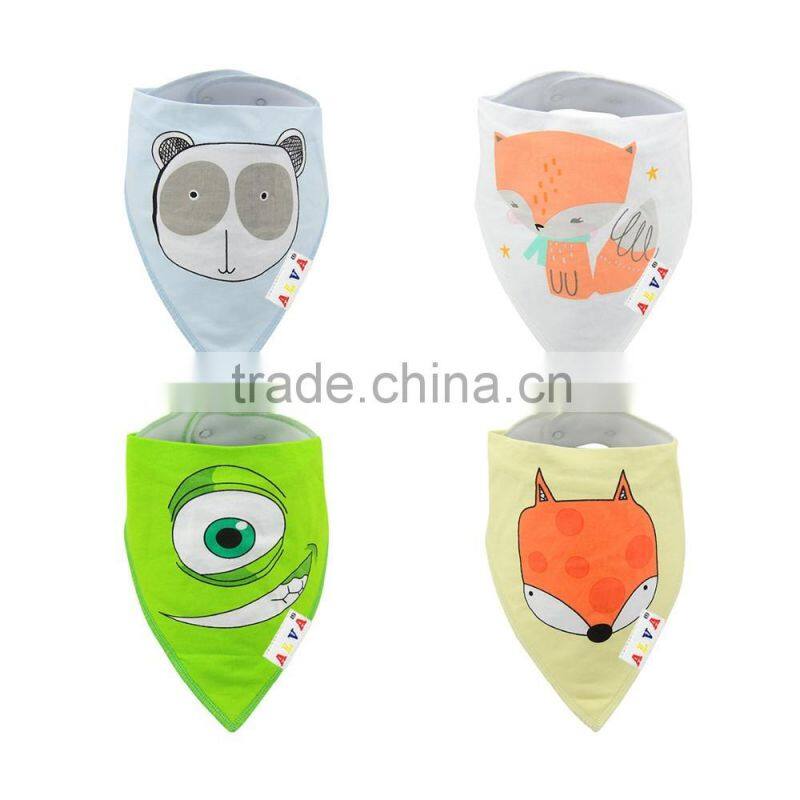 New Pattern Super Absorbent Cotton Bandana Bibs for Baby Wholesale High Quality Baby Bibs