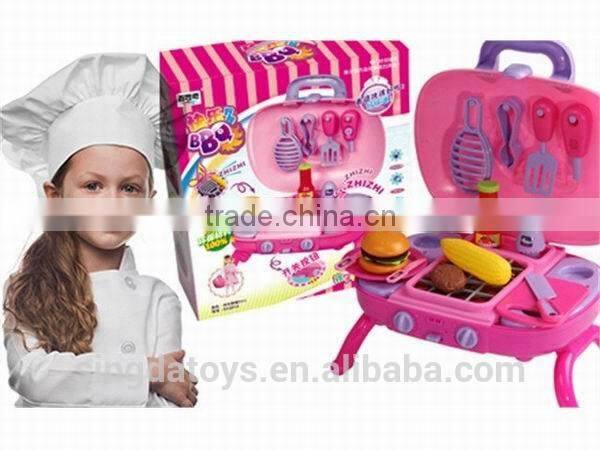 2014 Hot Sale Kids Toys Kitchen BBQ Play Set with Sounds and Accessories