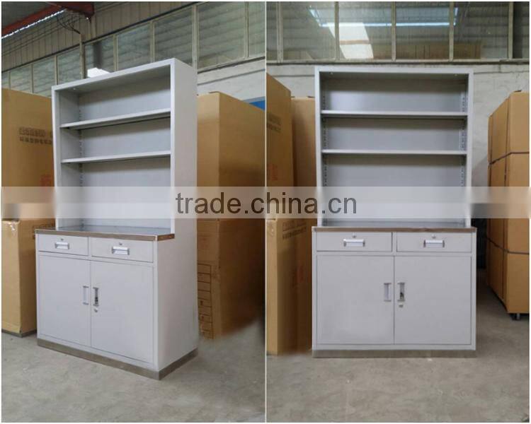 Commercial stainless steel cabinet Vertical white metal data medical cabinet with 3 drawers lateral cabient