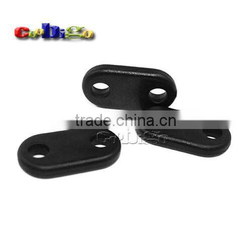 Connector Piece Stopper Cord Lock Slider Plastic Black Toggle Clip Hole Size 6mm(1/4") #FLC114-B