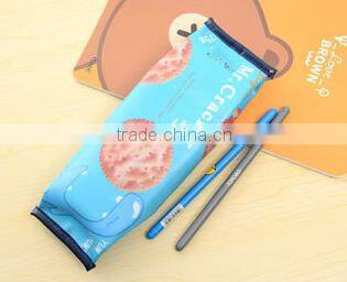 Wholesale PU leather pencil case with cookie printing