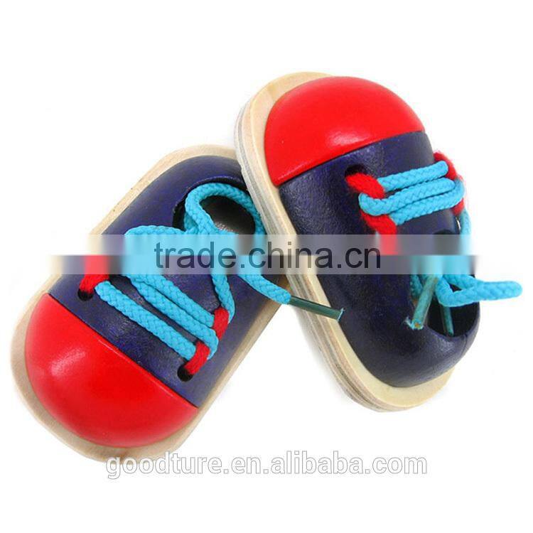 Preschool Wooden Shoes Tie The Shoelace
