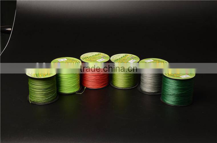 China supplier 4/8 strand 300M multifilament pe fishing line yellow/orange,braided wire