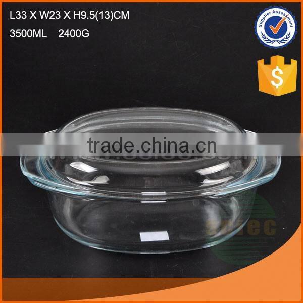 3.5L Big Glass pot for cooking glass soup&stock pot with lid