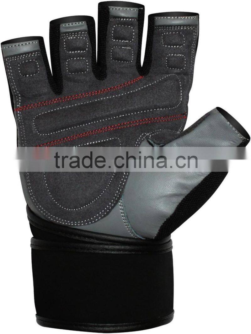Leather Weight Lifting Padded Cotton Mesh Crochet Gloves/New Leather Weight Lifting Gym Gloves Crochet Mesh Cycling Gloves