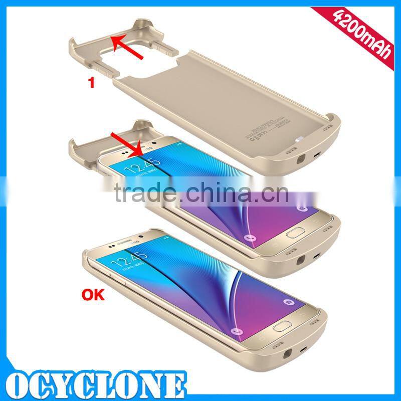 External backup battery case 4200mah battery case for samsung galaxy note 5