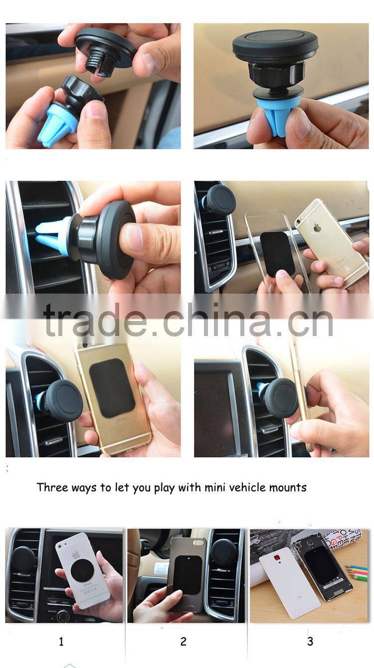 The strong magnet of the vent mount phone holder will protect your device from falling and damage