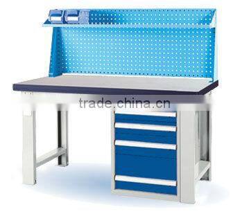 heavy duty workbench with pegboard with drawers