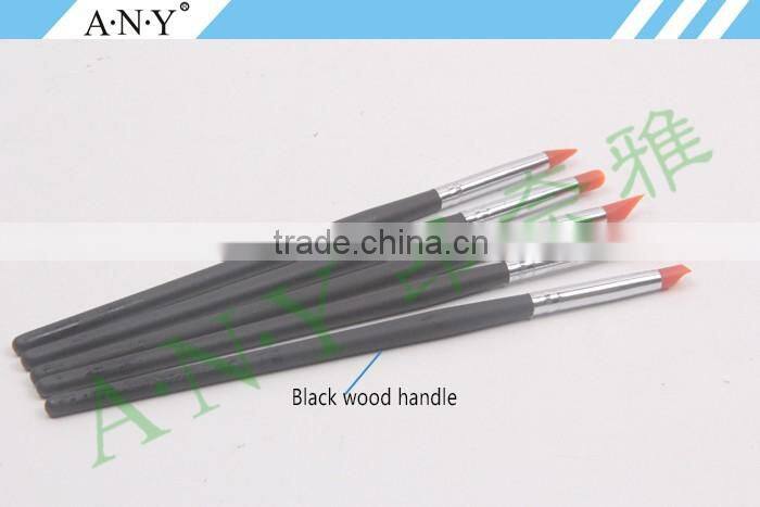 ANY Nail Art Design 3D Carving Crystal Handle 5PCS Silicone Brush Set