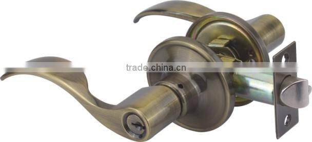 American style keyed zinc alloy door lever handles locks door handle